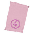 T-100 Fingertip Fringed Towel 11x18 Light Pink- (Printed)